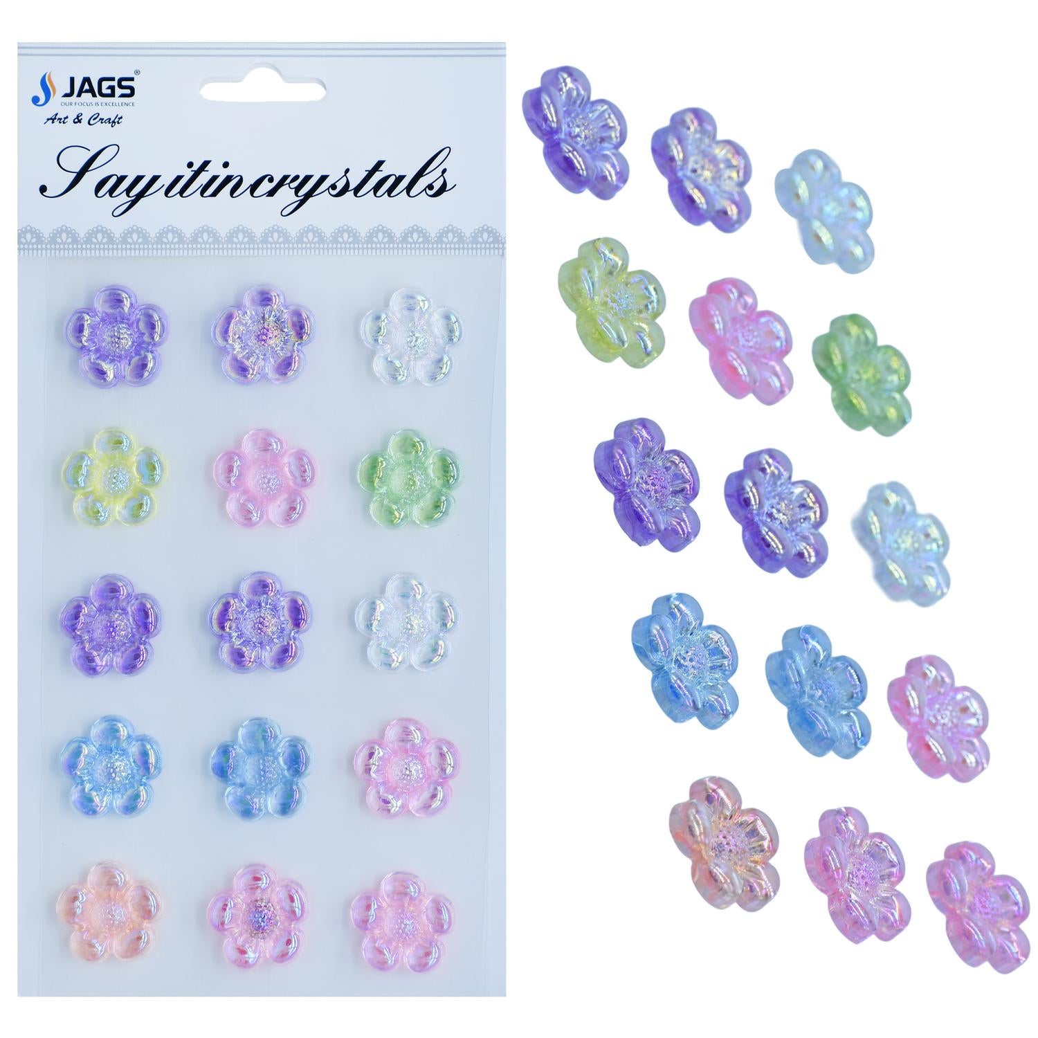 Sticker Crystal Flower Multi Colour JB58-Q