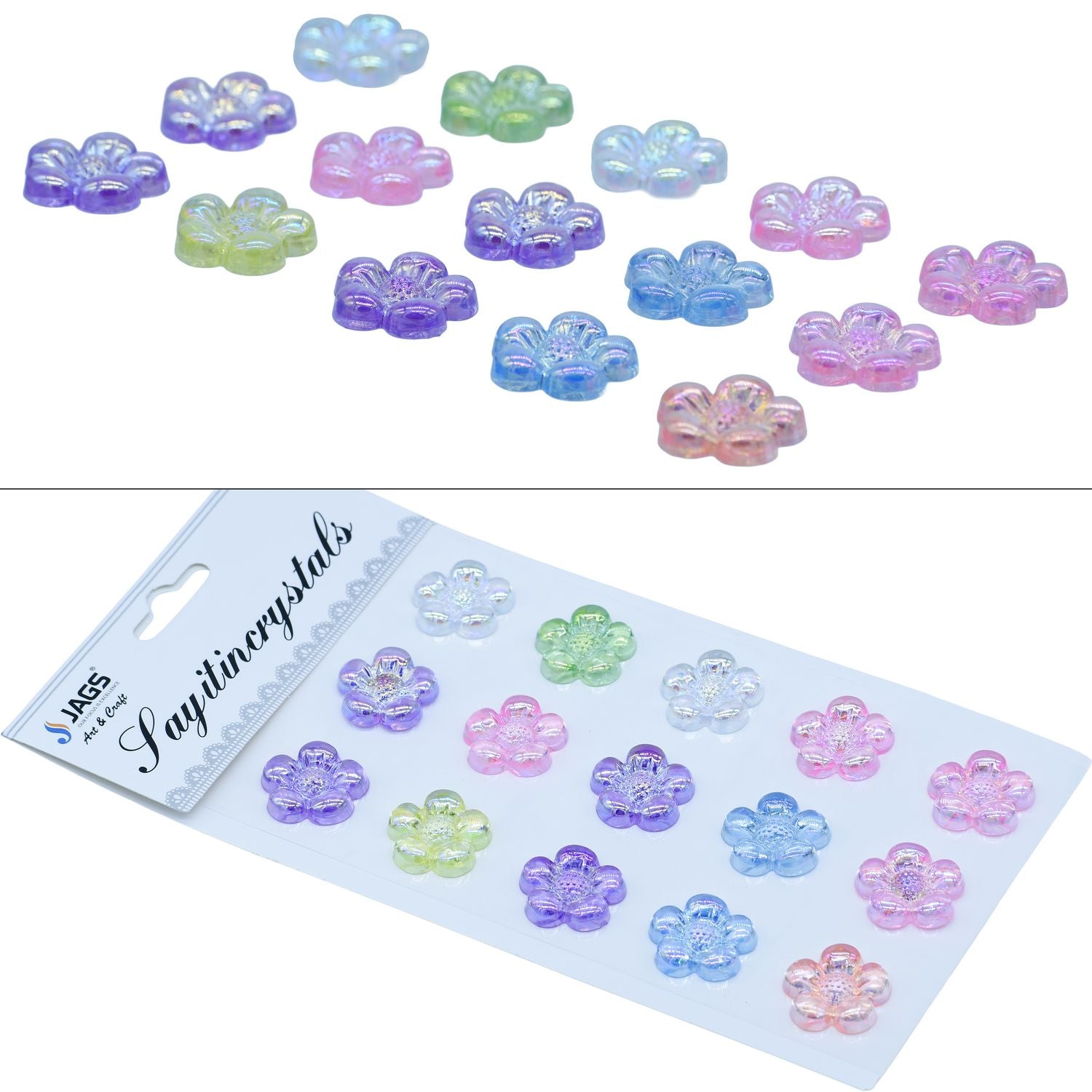 Sticker Crystal Flower Multi Colour JB58-Q