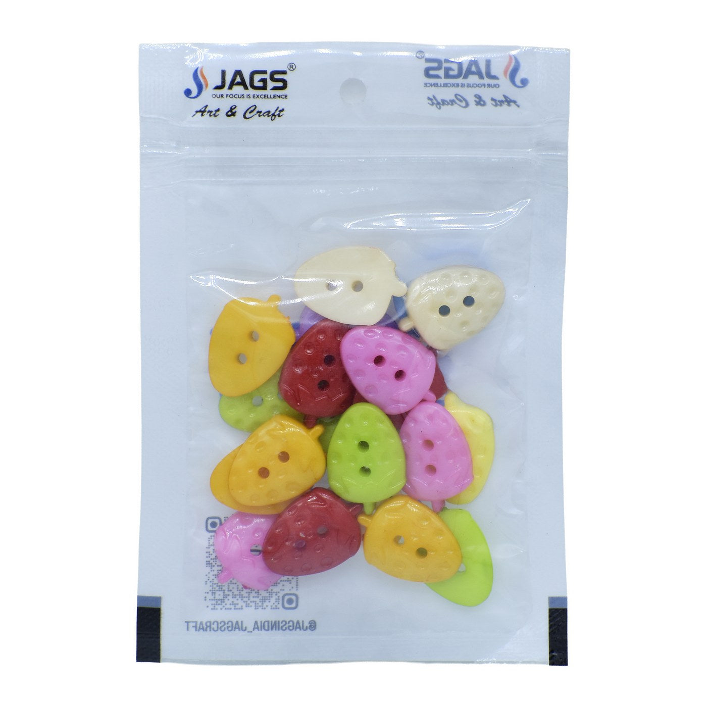 Jags Craft Decorative Button Strawberry 28L 20Pc JCDBP07