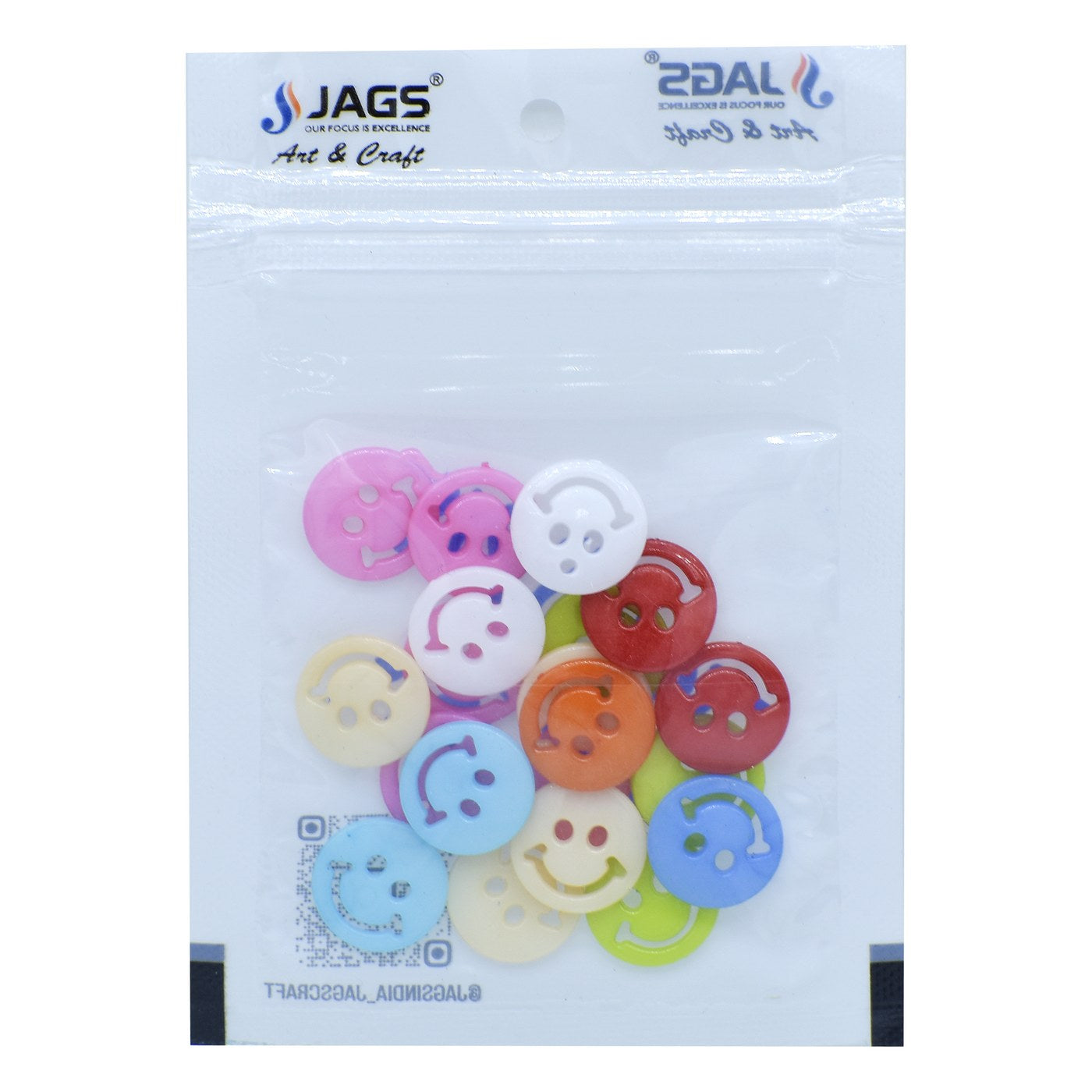 Jags Craft Decorative Button Smiley 24L 20Pc JCDBP15