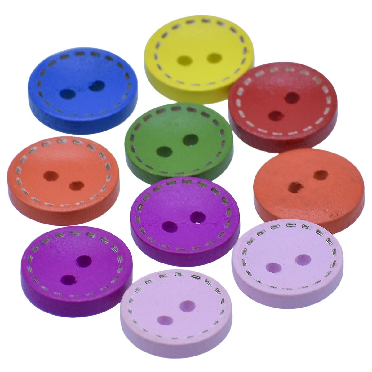 Jags Craft Decorative Button Round Colour 24L 10Pc JCDBP45