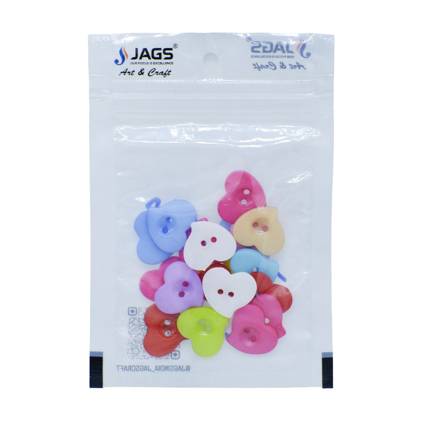 Jags Craft Decorative Button Heart 28L 20Pc JCDBP10