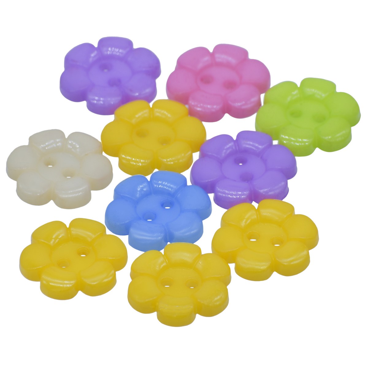 Jags Craft Decorative Button Flower 34L 10Pc JCDBP09