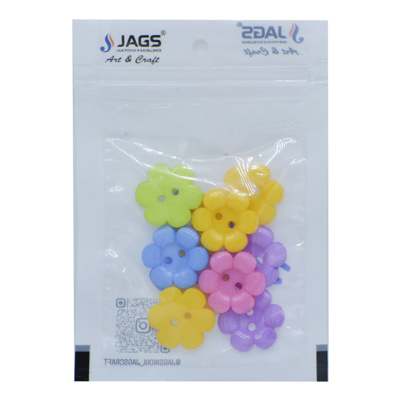 Jags Craft Decorative Button Flower 34L 10Pc JCDBP09