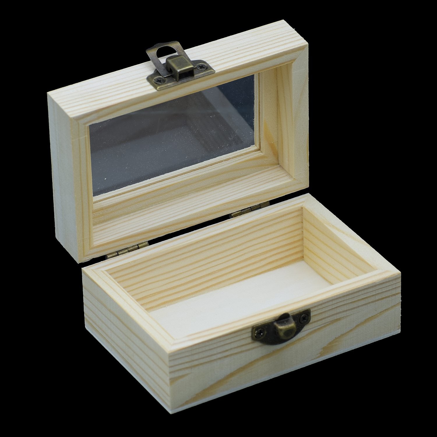 Wooden Empty Box Medium Top Window Rectangle ZA-24010