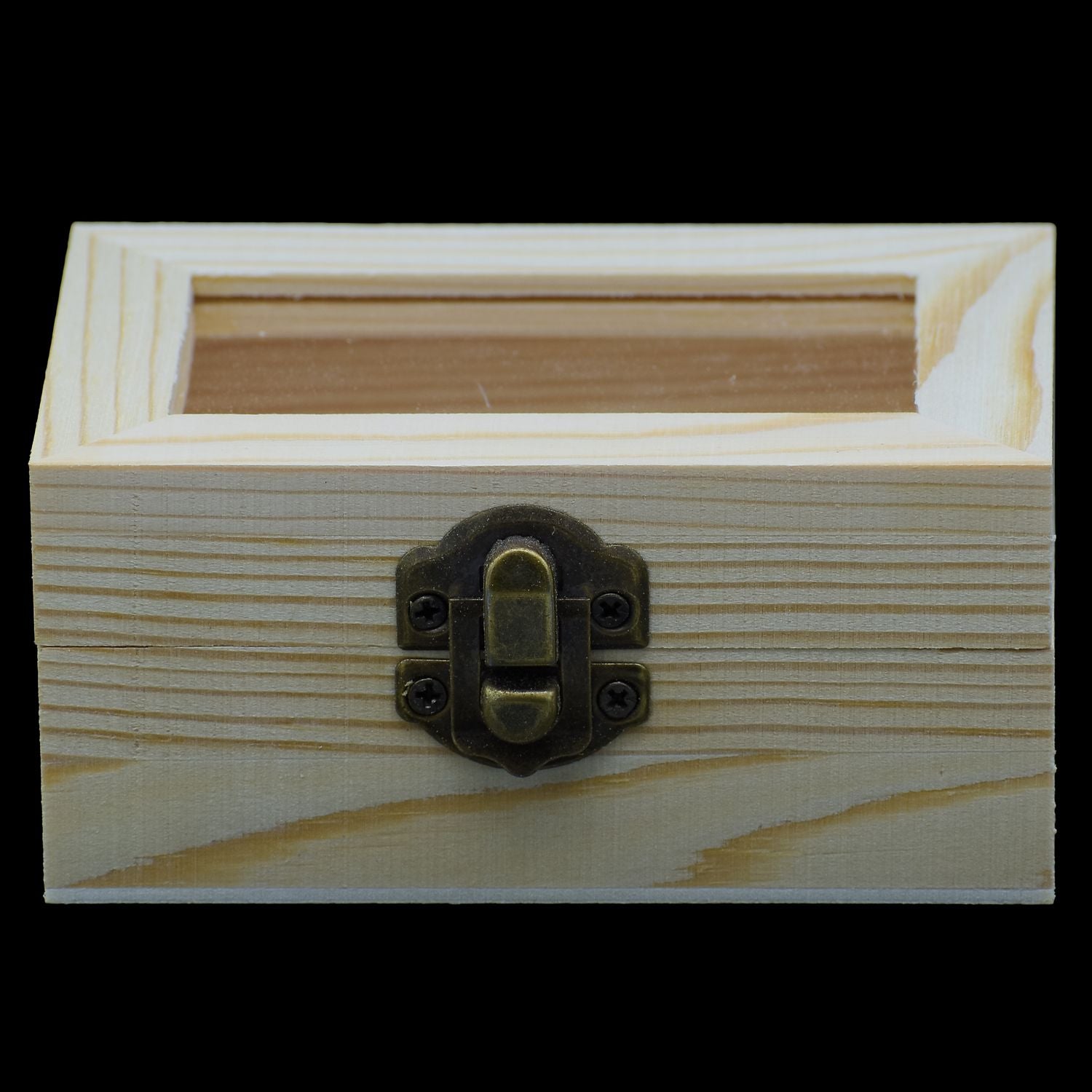 Wooden Empty Box Medium Top Window Rectangle ZA-24010