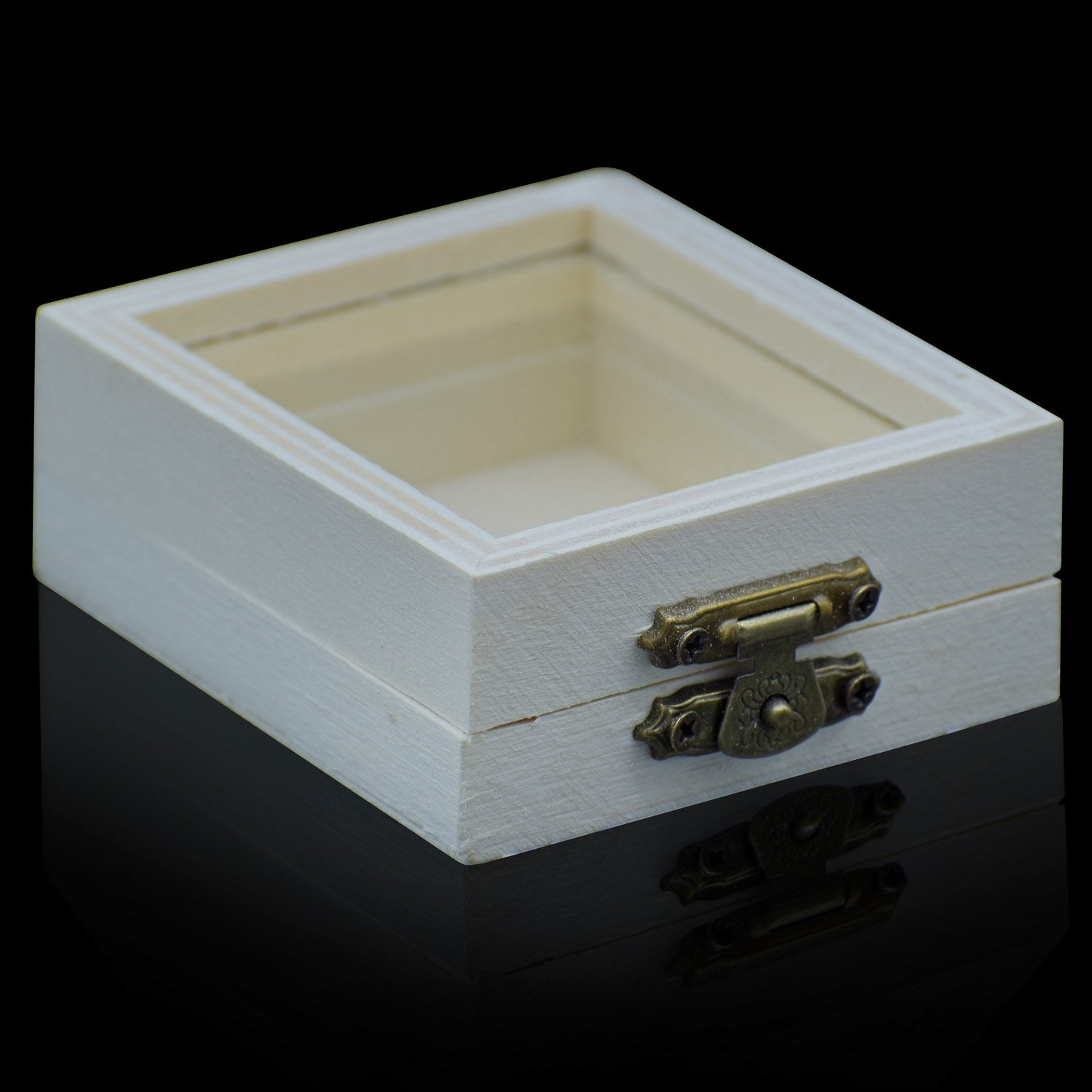 Wooden Empty Box Small Top Window Rectangle AM039