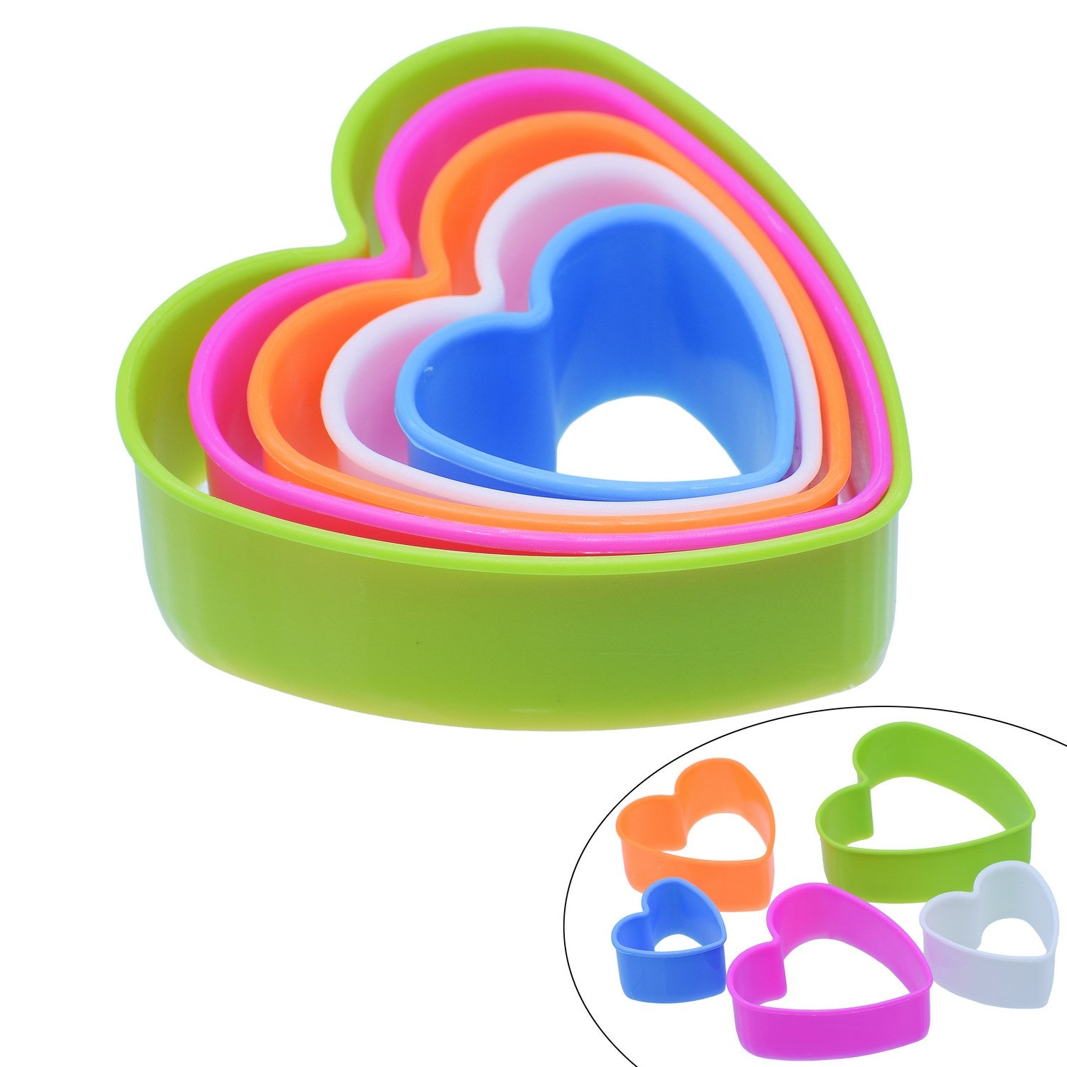 Clay Modle Set Plastic 5 Size Heart CMSP-02