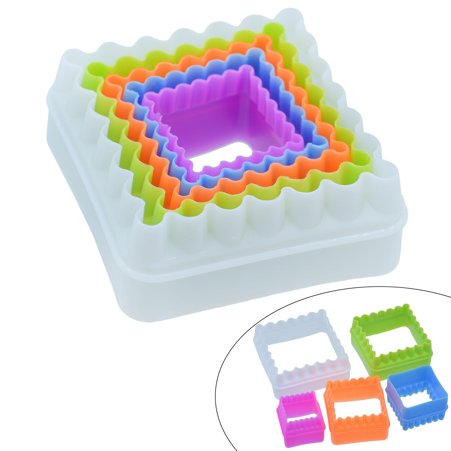 Clay Modle Set Plastic 5 Size Square CMSP-05