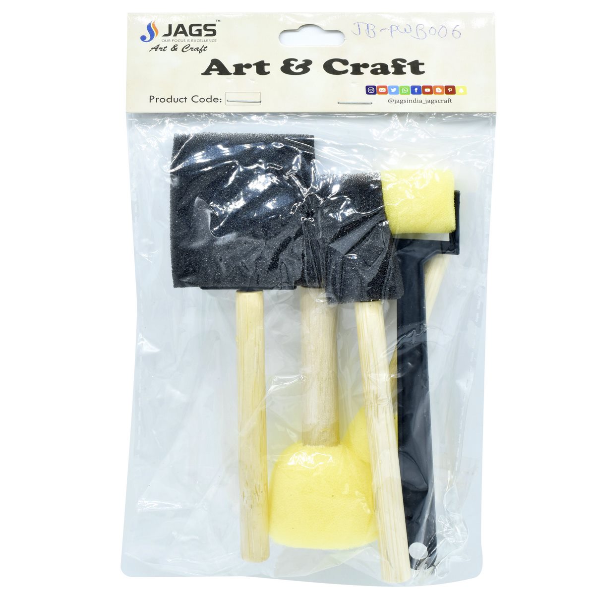 Sponge Brush Set 5pcs Shapes JB-PWB006