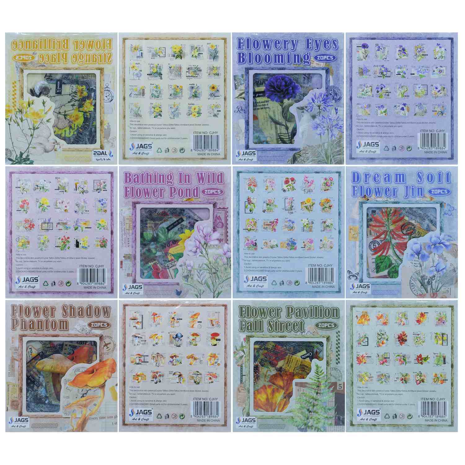 Sticker Flower Pavilion Mix Colour CJHY