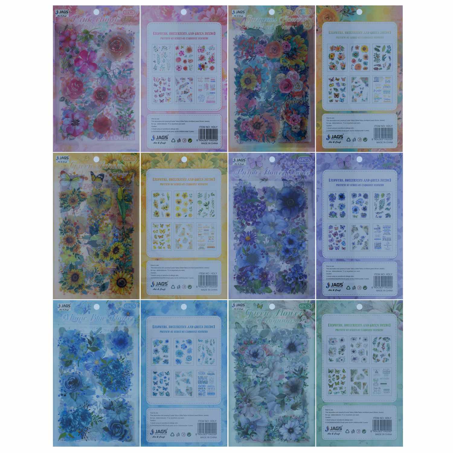 Sticker Flowers Mix Colour HDLY