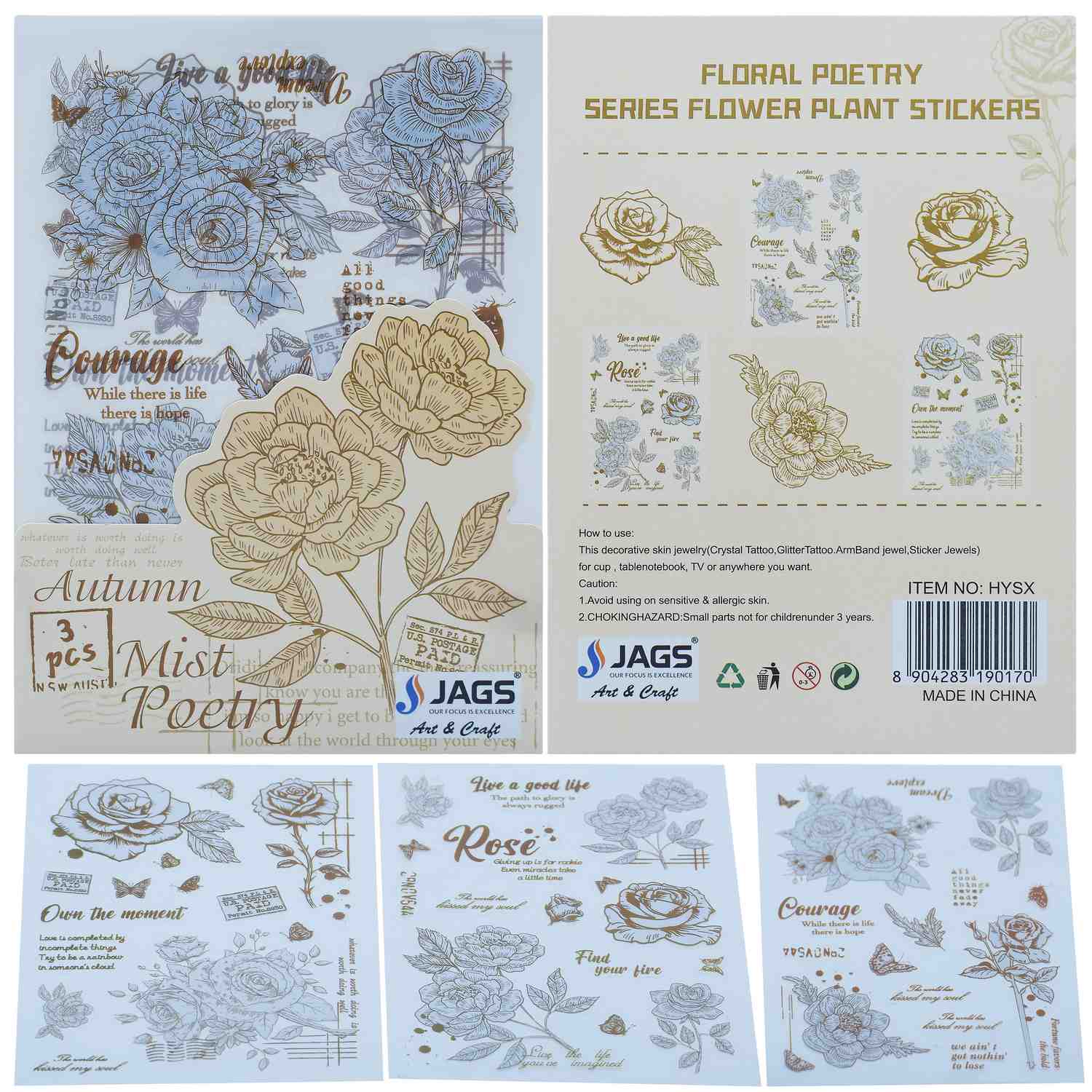 Sticker Flower Plant Mix Colour HYSX