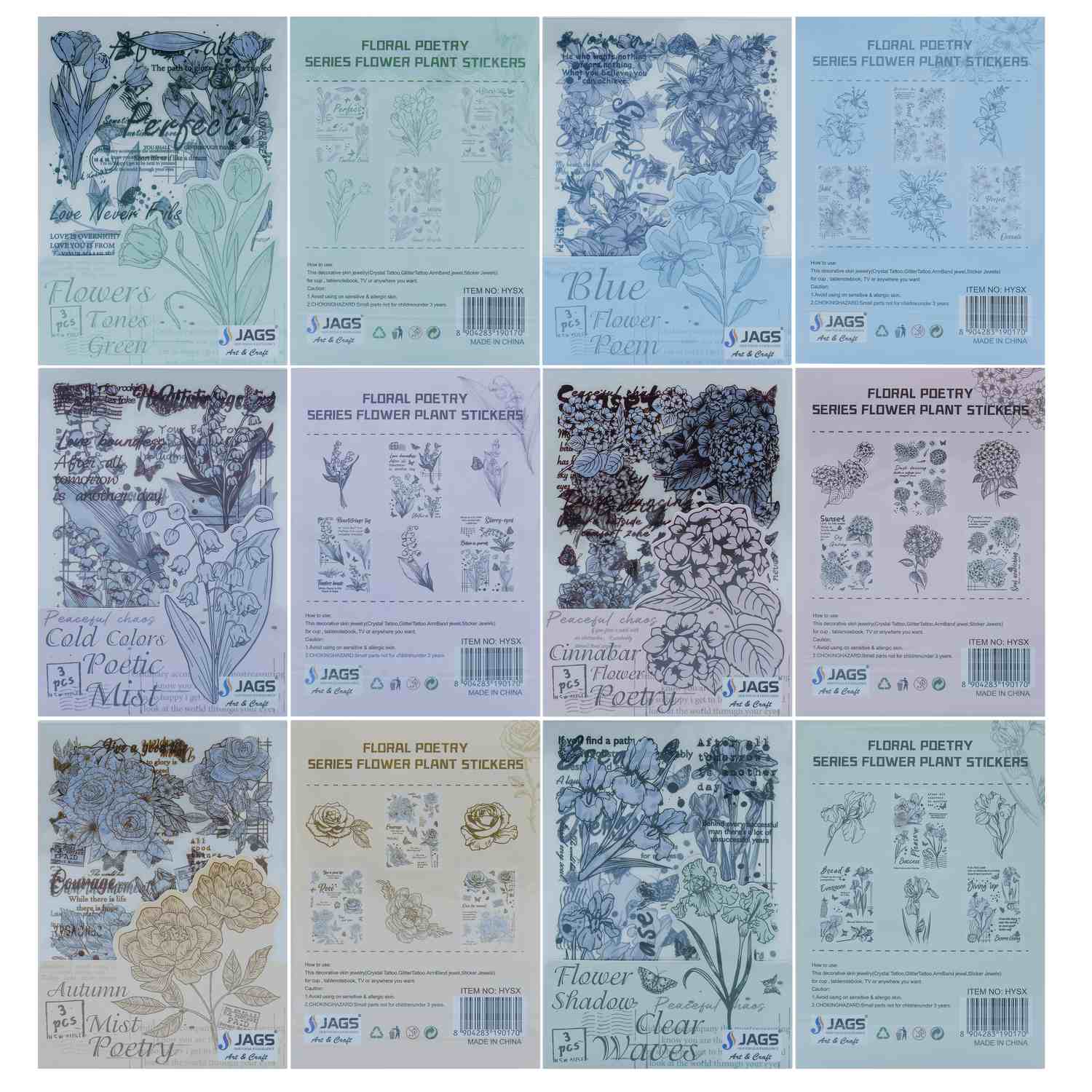 Sticker Flower Plant Mix Colour HYSX