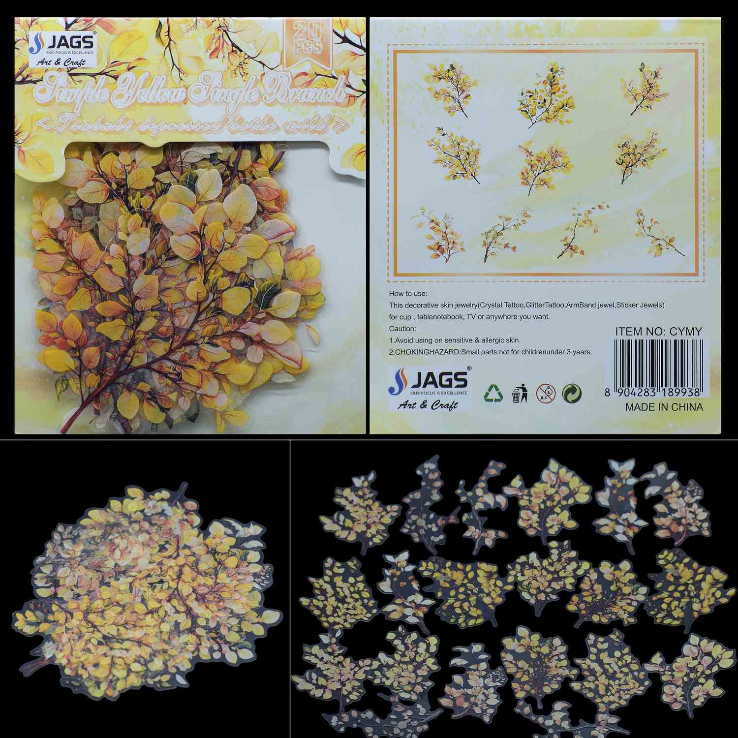 Sticker Leaf Mix Colour CYMY