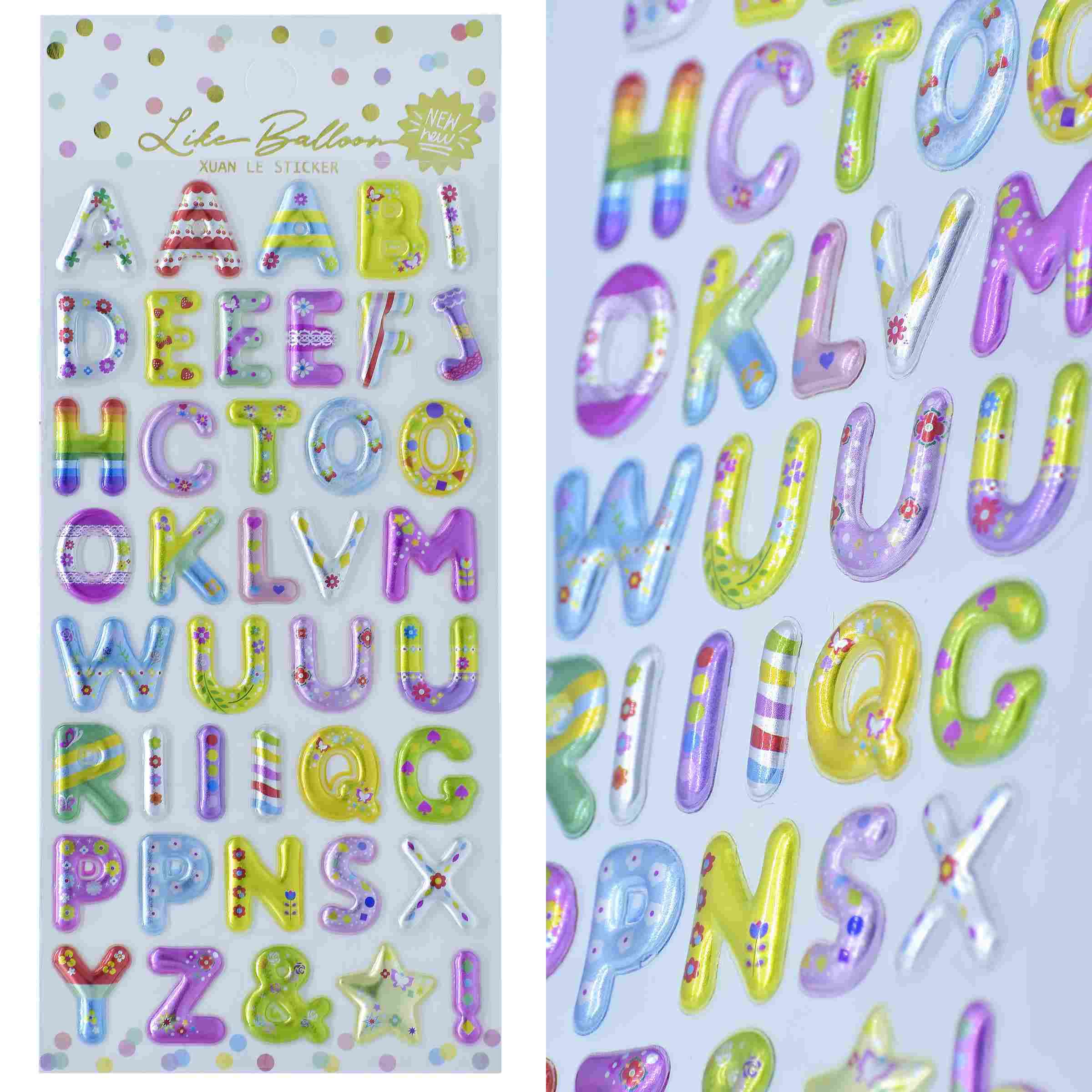 Stickers Alphabet Lite Ballon TJK-B
