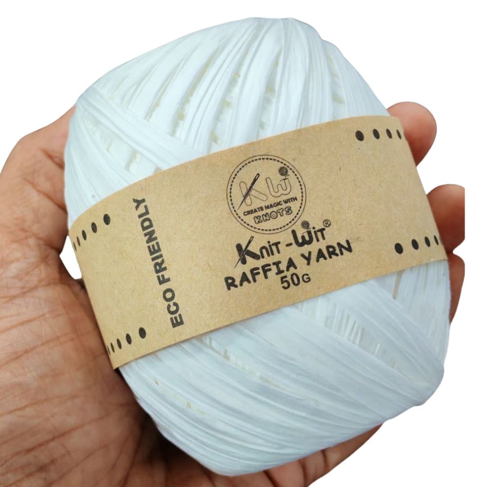 knit wit raffia yarn 50gm white