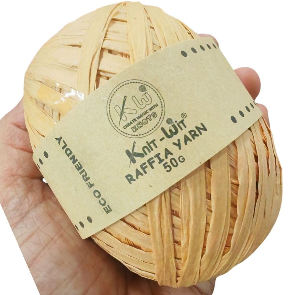 knit wit raffia yarn 50gm beige