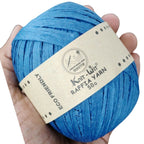 knit wit raffia yarn 50gm blue