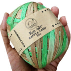 knit wit raffia yarn 50gm multicolor green