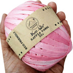 knit wit raffia yarn 50gm multicolor pink