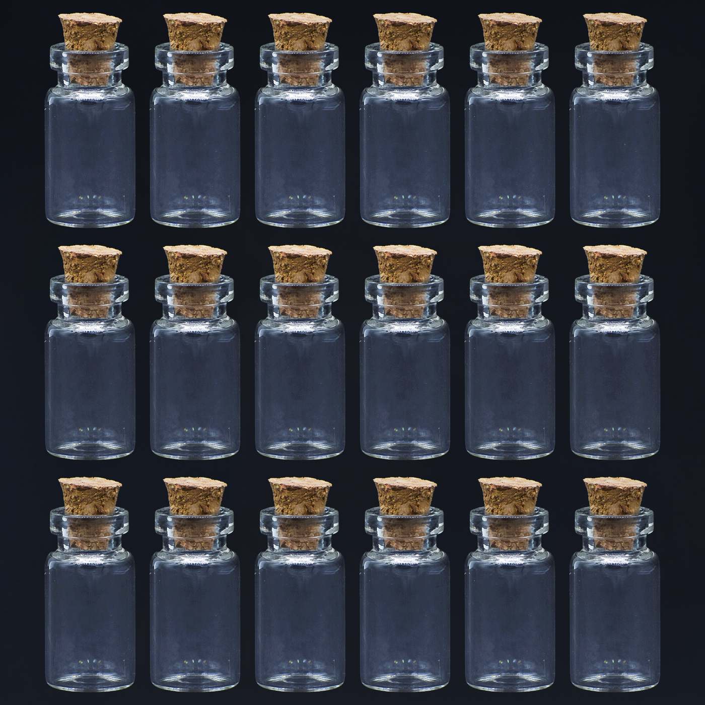 Mini Glass Bottles with Cork 14x27 18pcs Set GB14X27
