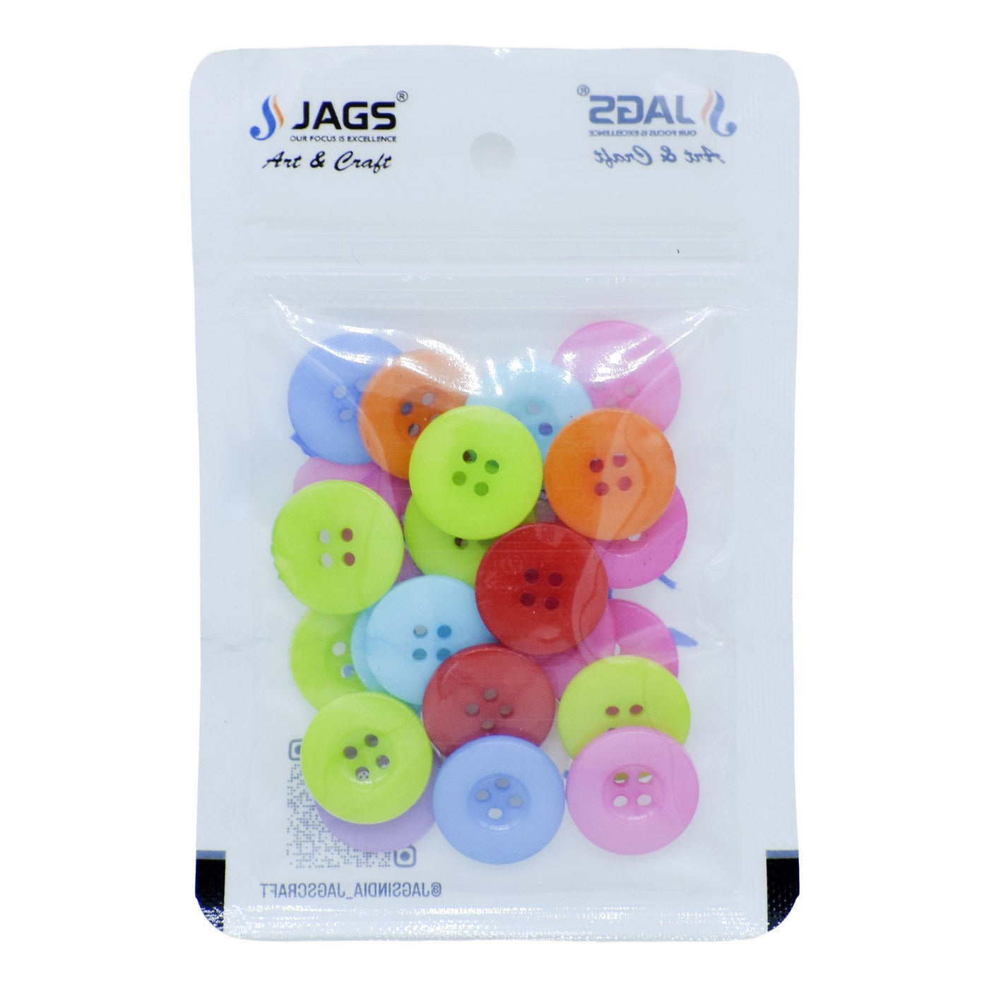 Jags Craft Decorative Button Round 28L 25Pc JCDBP24