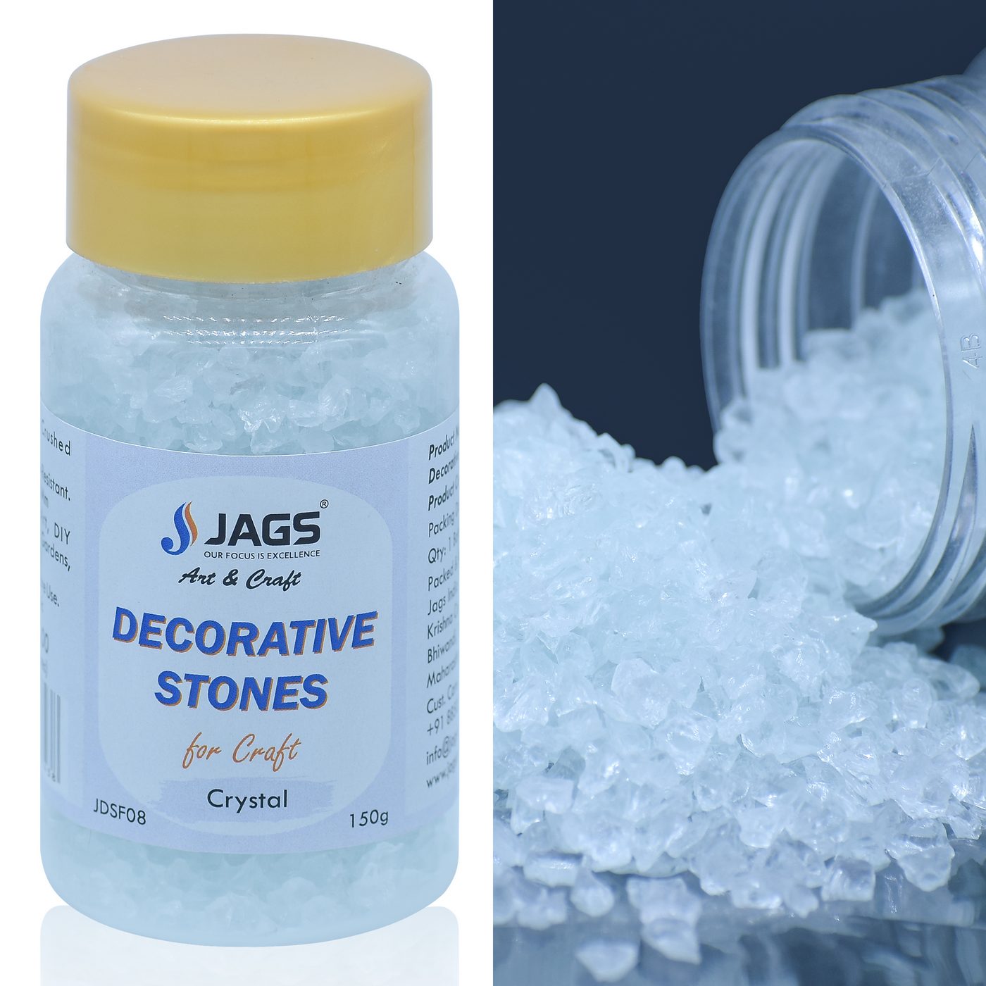Jags Decorative Stones For Craft 150 Gram Crystel JDSF08
