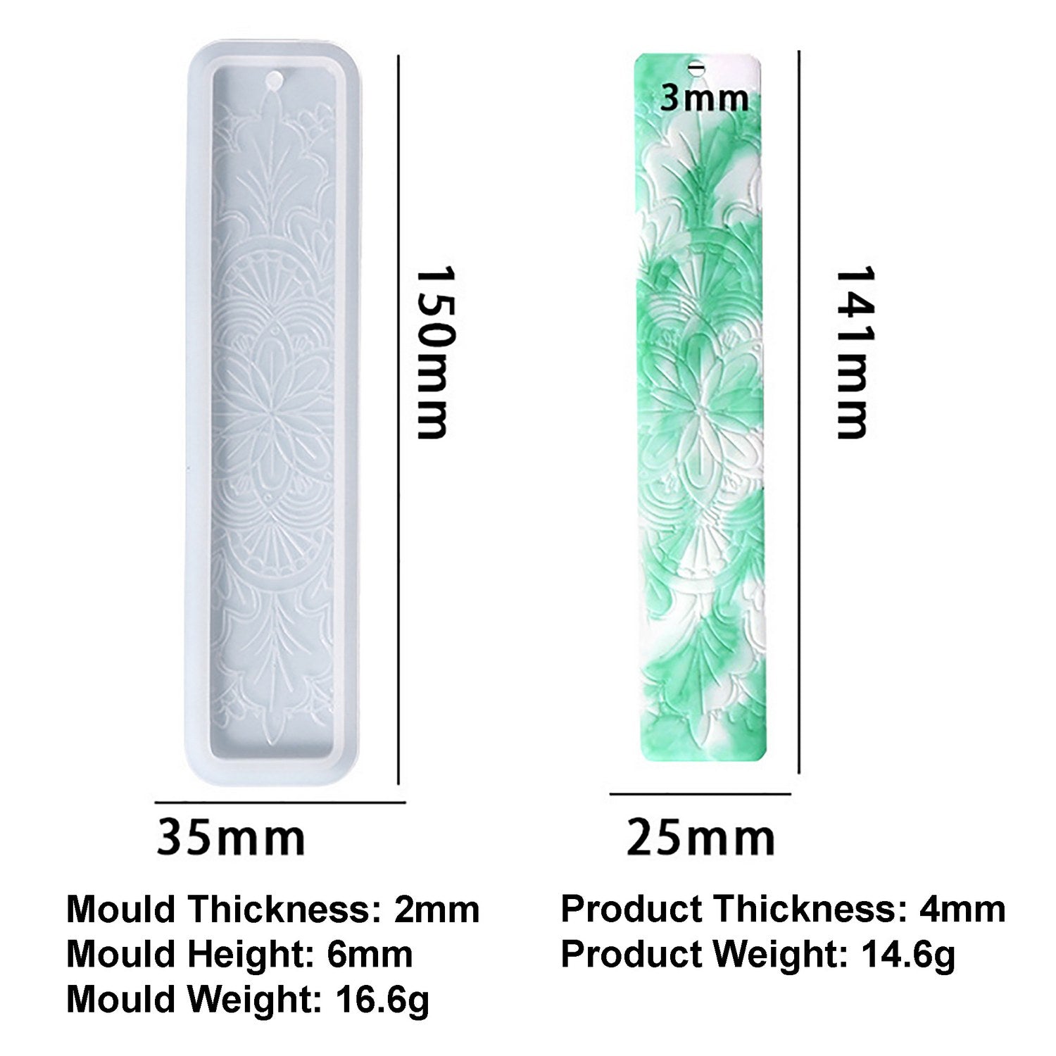Jags Silicone Mould Book Mark Design 2 JSM78