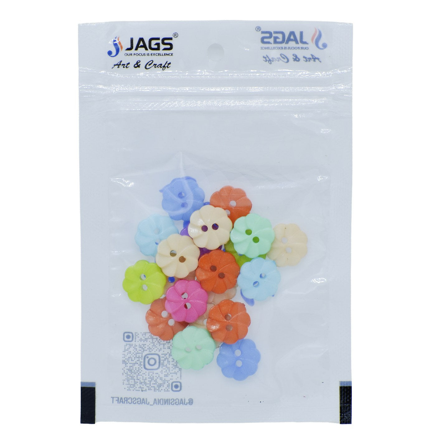 Jags Craft Decorative Button Flower 20L 20Pc JCDBP23
