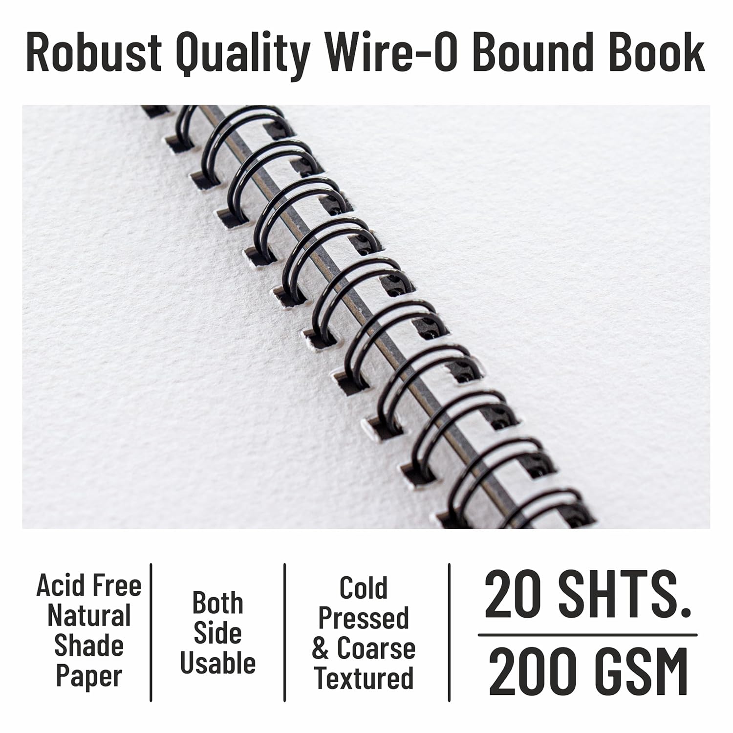 Water Colour Wireo Book 20shts 200gsm A3