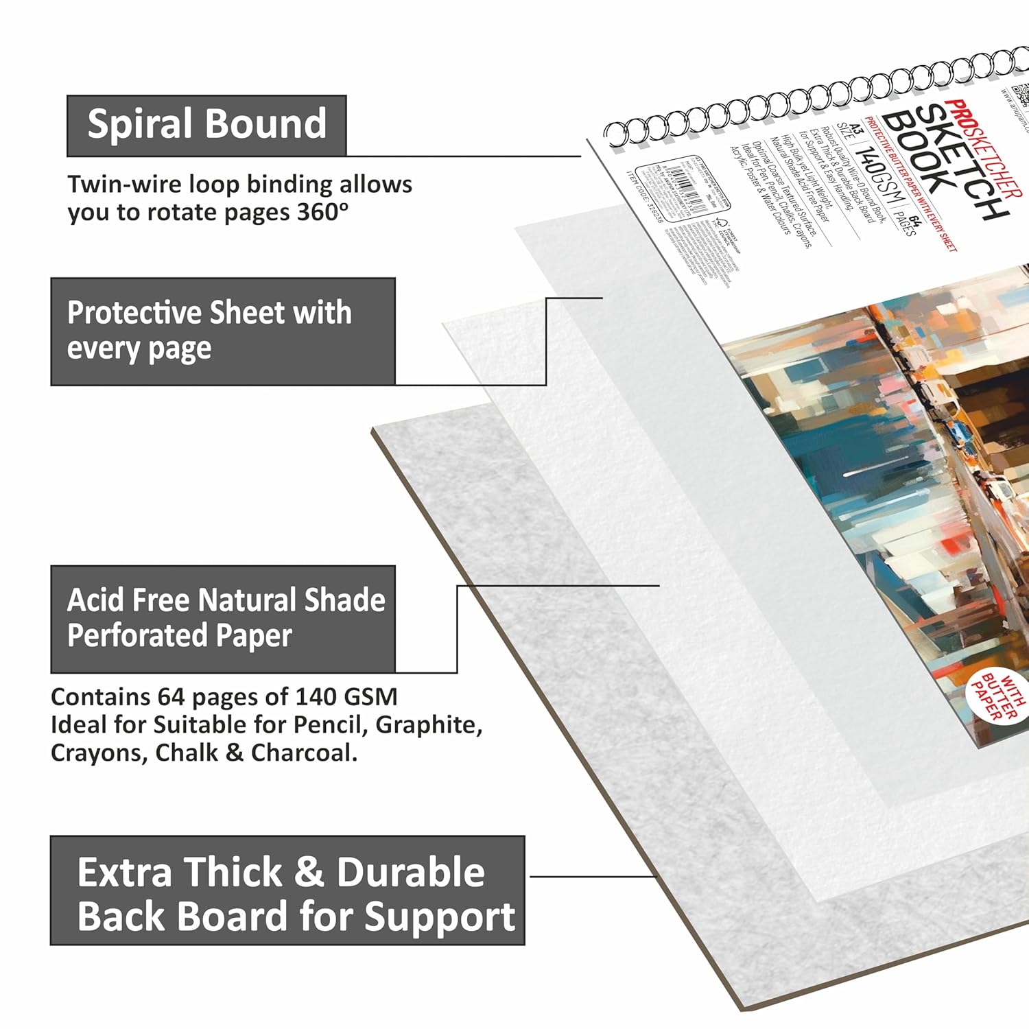 Pro Sketcher Drawing Book 140gsm A3