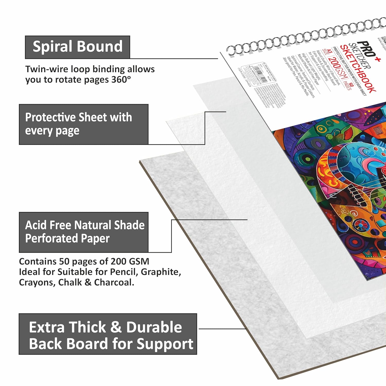 Pro+Sketcher Sketch Book 200gsm A3