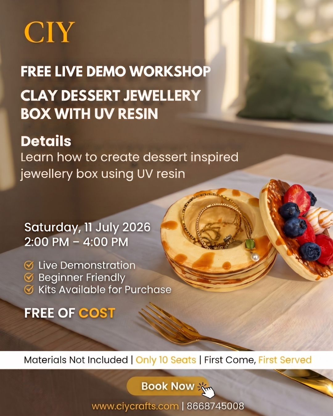 Clay Dessert Jewellery Box with UV Resin